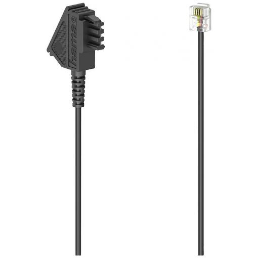 Hama telefonní kabel [1x telefonní zástrčka TAE-F - 1x RJ11 zástrčka 6p4c] 15 m černá