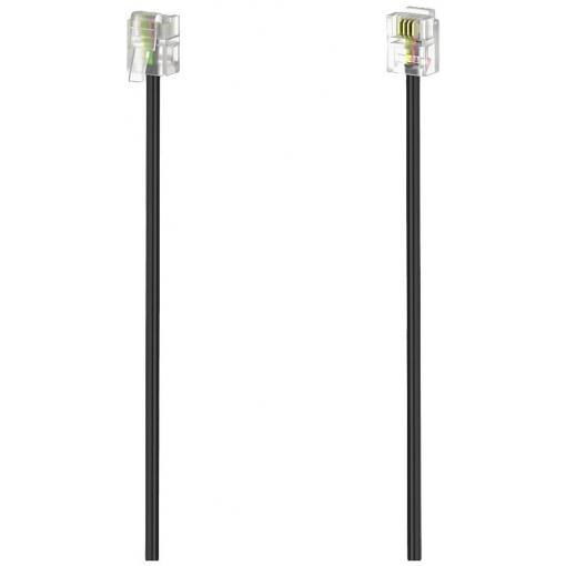 Hama telefonní kabel [1x RJ11 zástrčka 6p4c - 1x RJ11 zástrčka 6p4c] 10 m černá