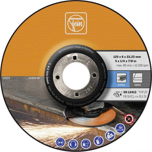 Fein 63703005010 brusný kotouč lomený Průměr 125 mm Ø otvoru 22.23 mm 10 ks
