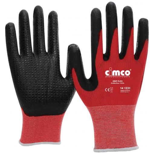 Cimco 141231 Grip Flex schwarz/rot pletenina pracovní rukavice Velikost rukavic: 10, XL EN 388 1 pár