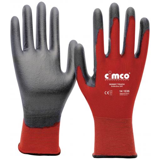 Cimco Skinny Touch grau/rot 141237 nylon pracovní rukavice Velikost rukavic: 9, L 1 pár
