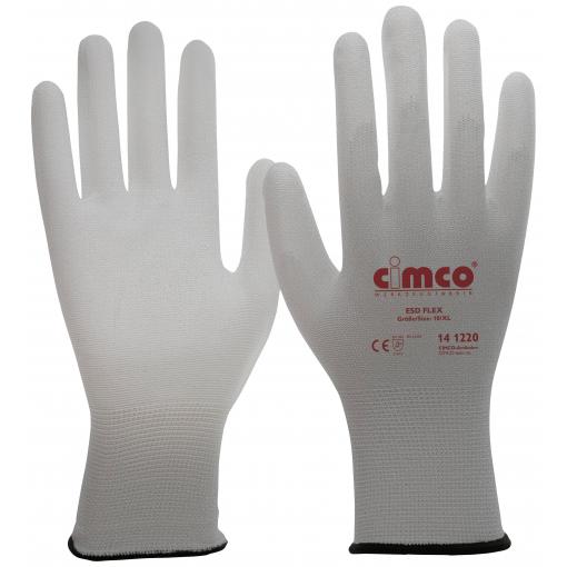 Cimco 141218 ESD Flex grau nylon Antistatická rukavice Velikost rukavic: 8, M 1 pár
