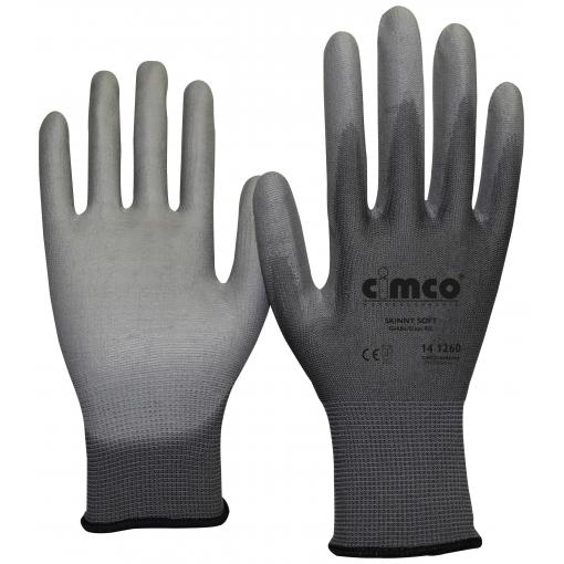 Cimco 141248 Skinny Soft grau nylon pracovní rukavice Velikost rukavic: 8, M EN 388 1 pár