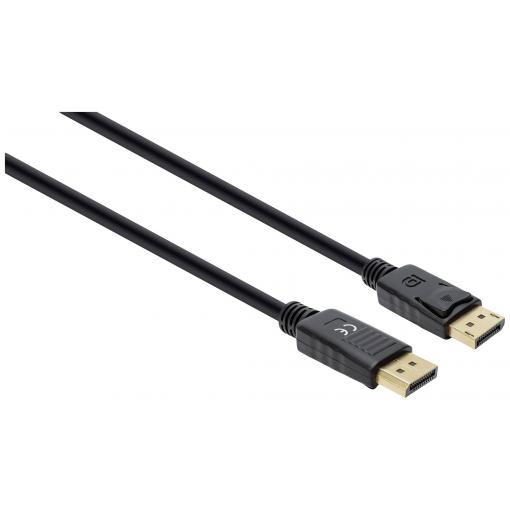 Manhattan DisplayPort kabel Konektor DisplayPort, Konektor DisplayPort 1.00 m černá 355568 třížilový stíněný, PVC plášť, pozlacené kontakty Kabel DisplayPort
