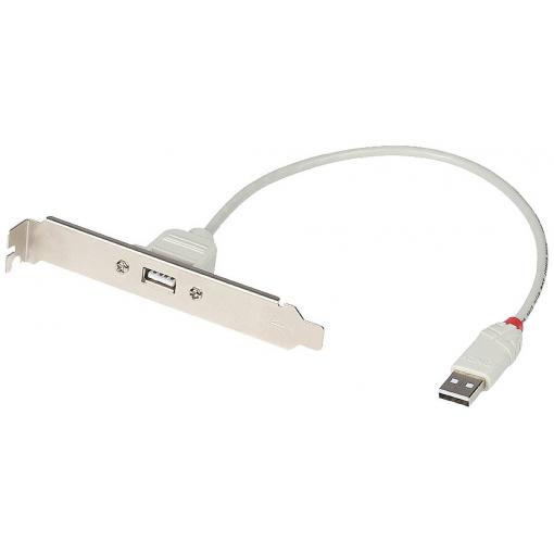 LINDY USB adaptér [1x USB 1.1 zástrčka A - 1x USB 1.1 zásuvka A] USB PC Back Plate 0.3 m