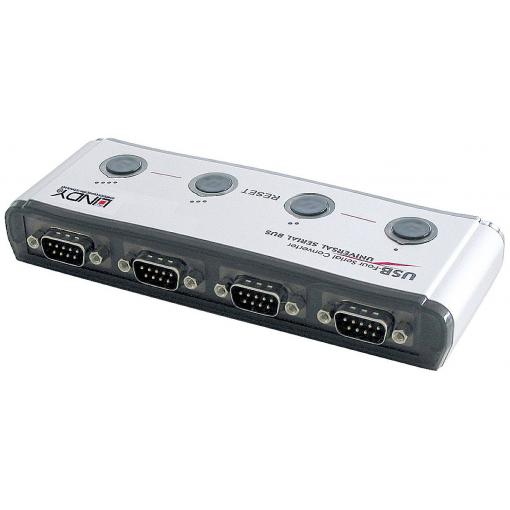 LINDY USB, sériový konvertor [1x USB 1.1 zástrčka A - 4x sériový (9 pinů)] USB TO SERIAL CONVERTER