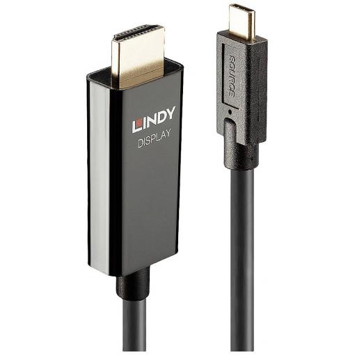 LINDY USB kabel USB-C ® zástrčka, Zástrčka HDMI-A 5.00 m černá 43315 4K UHD Kabel pro displeje USB-C®