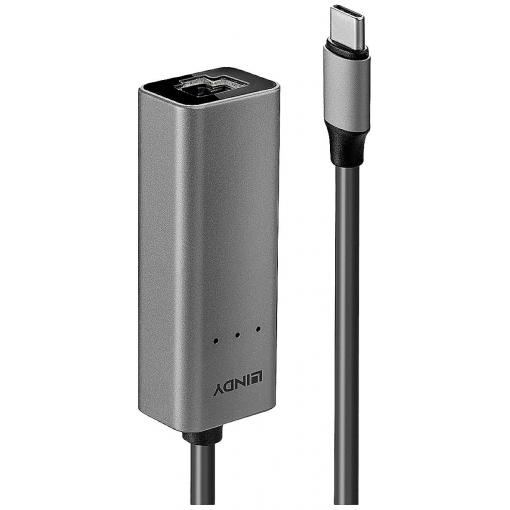 LINDY Lindy - Netzwerkadapter - USB-C 3.1 - 10M/100M/1G/2,5 Gigabit Ethernet síťový adaptér 2.5 GBit/s USB-C™ (USB 3.1 Gen 1), Gigabit LAN (1/2,5 Gbit/s) , RJ45