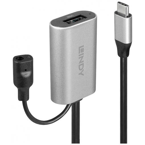 LINDY USB kabel USB 3.2 Gen1 USB-C ® zástrčka, USB-A zásuvka 5.00 m černá, šedá 43270