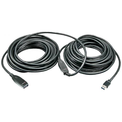 LINDY USB kabel USB 3.2 Gen1 USB-A zástrčka, USB-A zásuvka 15.00 m černá 43322