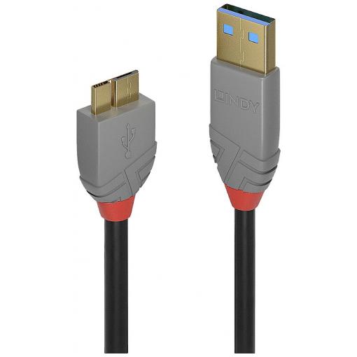 LINDY USB kabel USB 3.2 Gen1 USB-A zástrčka, USB Micro-B 3.0 zástrčka 2.00 m černá 36767