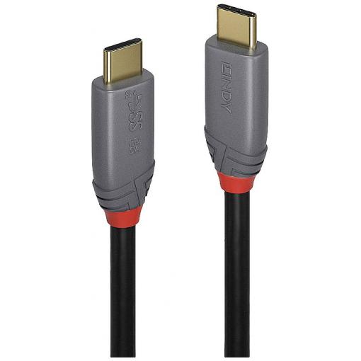 LINDY USB kabel USB 3.2 Gen2x2 USB-C ® zástrčka, USB-C ® zástrčka 1.00 m černá, šedá PVC plášť, kulatý, pozlacené kontakty 36901
