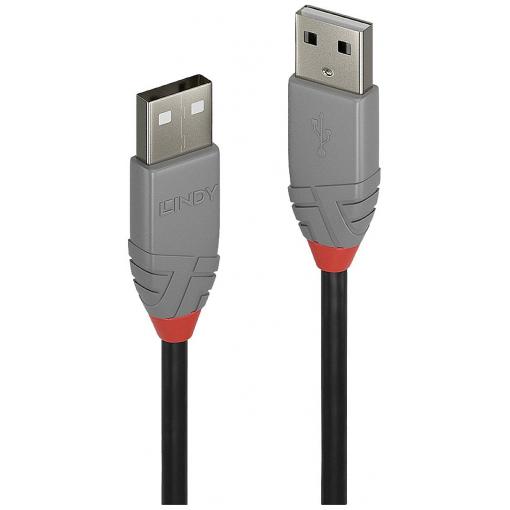 LINDY USB kabel USB 2.0 USB-A zástrčka, USB-A zástrčka 2.00 m černá, šedá 36693