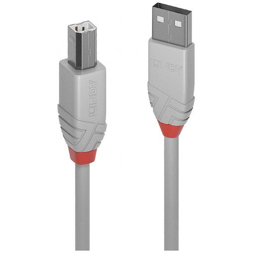 LINDY USB kabel USB 2.0 USB-A zástrčka, USB-B zástrčka 0.50 m šedá 36681