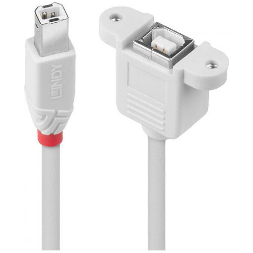 LINDY USB kabel USB 2.0 USB-B zástrčka, USB-B zásuvka 0.50 m šedá 31800
