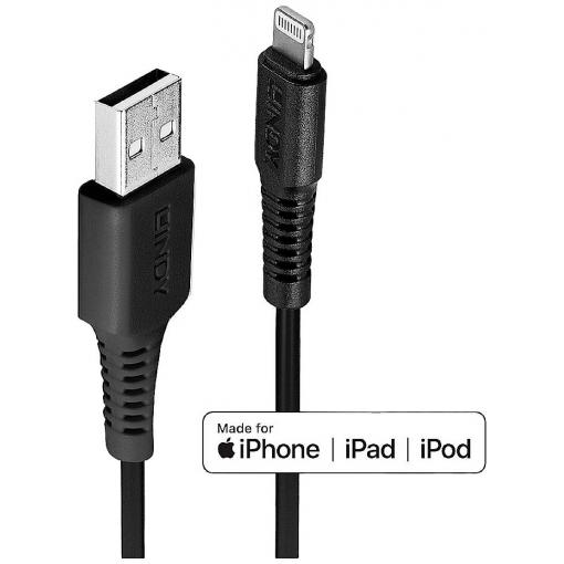 LINDY USB kabel USB 2.0 USB-A zásuvka, Apple Lightning konektor 0.50 m černá 31319