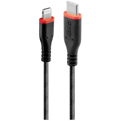 LINDY USB kabel USB 2.0 Apple Lightning konektor, USB-C ® zástrčka 0.50 m černá s USB 31285