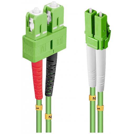 LINDY 46324 optické vlákno optické vlákno kabel 10.00 m zelená [1x zástrčka LC - 1x zástrčka SC] 50/125 µ Multimode OM5