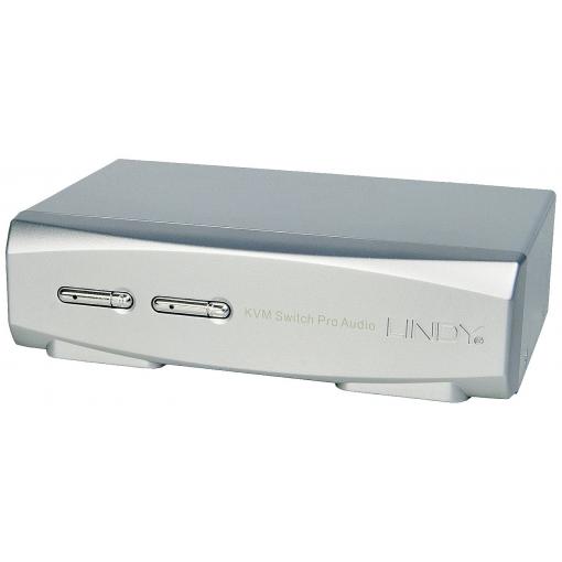 LINDY Lindy KVM Switch Pro - KVM-Switch - 2 x KVM port(s) přepínač KVM DisplayPort myš, klávesnice 3840 x 2160 Pixel