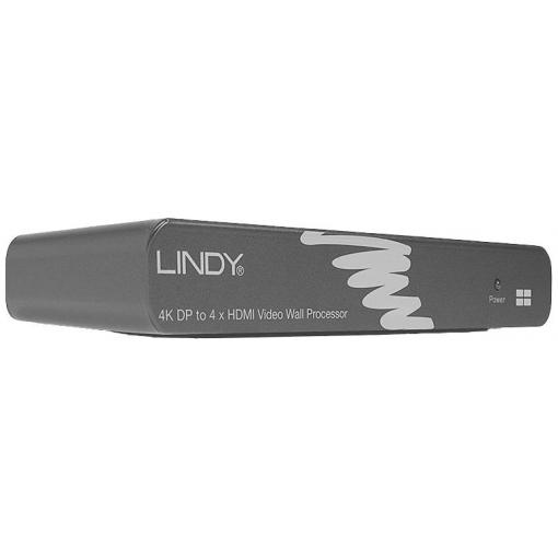 LINDY 38418 DisplayPort / HDMI konvertor [1x zásuvka DisplayPort - 4x HDMI zásuvka] černá
