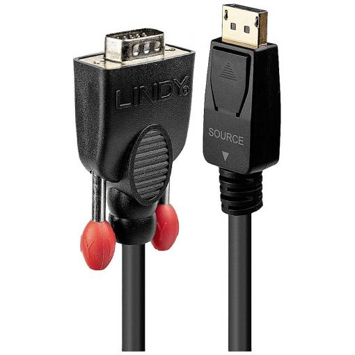 LINDY VGA / DisplayPort kabel VGA pólové Zástrčka, Konektor DisplayPort 3.00 m černá 41943 VGA kabel