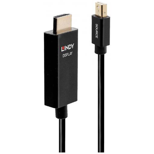 LINDY HDMI kabel Mini DisplayPort konektory, Zástrčka HDMI-A 3.00 m černá 40923 Kabel DisplayPort