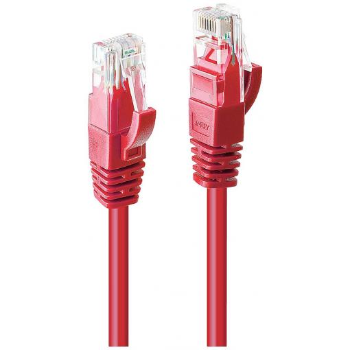 LINDY 48040 RJ45 síťové kabely, propojovací kabely CAT 6 U/UTP 30.00 m červená 1 ks