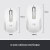 Logitech Signature M650 L optická myš, přenos bezdrátový, Bluetooth®, 5 tlačítko, 4000 dpi, bílá