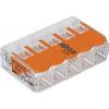 WAGO 221-615, 221, kabelová svorka, 0.5-6 mm², kontakty 5, transparentní, oranžová, 6 ks