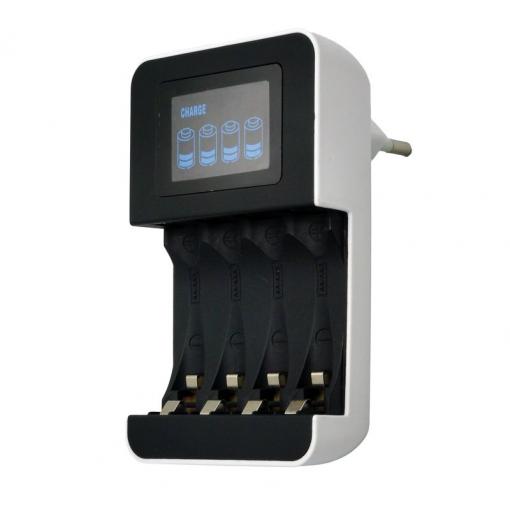Nabíječka Solight DN25, 4 kanály, AA/AAA, LCD displej, 230 V AC