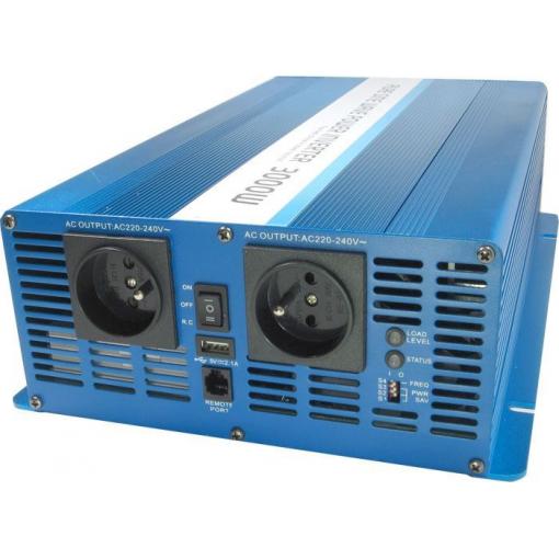 Měnič napětí 24 V/230 V 3000 W CARSPA SK3000, čistá sinus