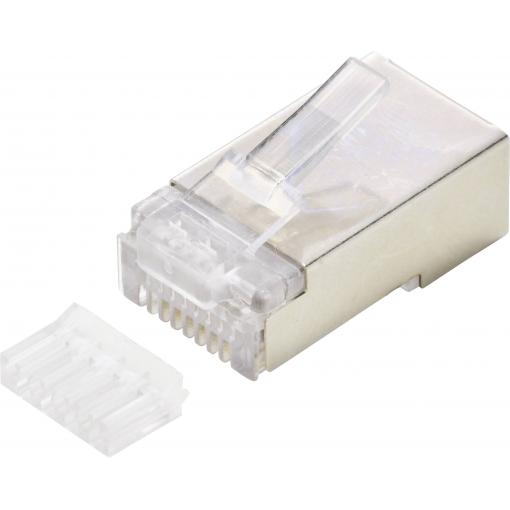 TRU COMPONENTS TC-9878248 RJ45 konektor Modulární zástrčka Cat 6A zástrčka, rovná 1 ks