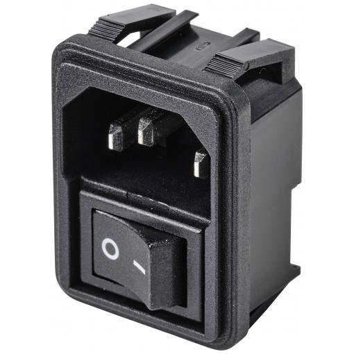 TRU COMPONENTS TC-10088416 IEC zástrčka C13/C14 C14 zástrčka, vestavná rovná Počet kontaktů: 3 10 A černá 1 ks
