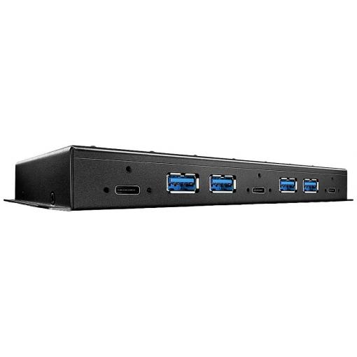 LINDY 43275 USB Hub 7 portů USB-A, DC zásuvka 3,5 mm USB 3.1 Gen2 10 GBit/s černá 43275