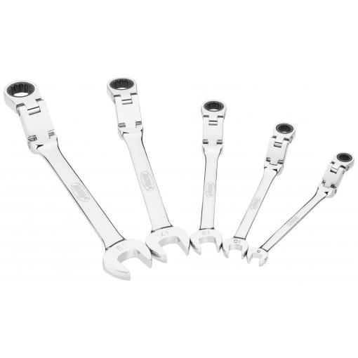 Vigor V6752/5 V6752/5 kloubový očkoplochý ráčnový klíč Délka klíče (cm) (jen pro nadpis) 8 - 19 mm
