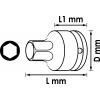 Vigor V7212-H21 V7212-H21 vložka zástrčného klíče nárazového šroubováku 21 mm