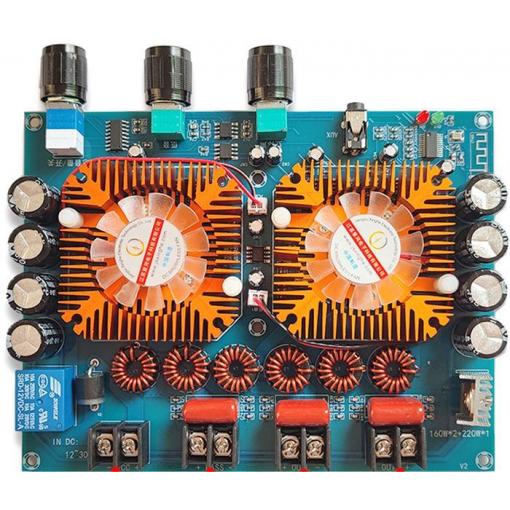 Bluetooth přijímač a zesilovač XH-A128, 2×160 W + 220 W, TDA7498E