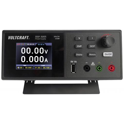 VOLTCRAFT DSP-3005 laboratorní zdroj s nastavitelným napětím, 0 - 30 V, 0 - 5 A, 150 W, zástrčka USB 2.0 A, lze dálkově ovládat, výstup 1 x, VC-12231810