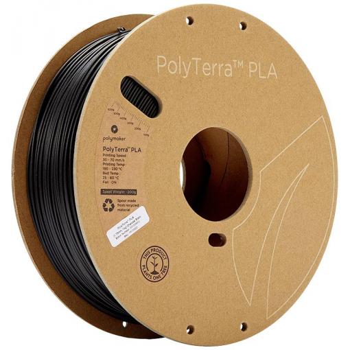 Polymaker 70820 PolyTerra PLA vlákno pro 3D tiskárny PLA plast Nižší obsah plastů 1.75 mm 1000 g černá (matná) 1 ks