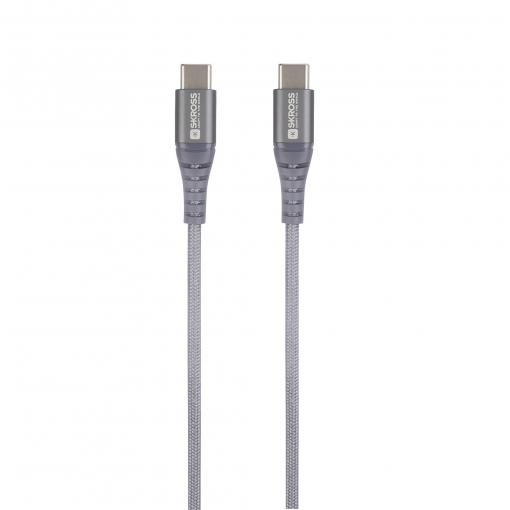 Skross USB kabel USB 2.0 USB-C ® zástrčka, USB-C ® zástrčka 1.20 m vesmírná šedá kulatý, flexibilní provedení, látkový potah SKCA0017C-C120CN