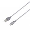 Skross USB kabel USB 3.2 Gen1 USB-A zástrčka 1.20 m vesmírná šedá kulatý, flexibilní provedení, látkový potah SKCA0012A-C120CN