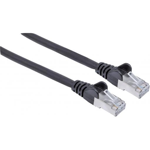 Intellinet 740937 RJ45 síťové kabely, propojovací kabely CAT 6A S/FTP 5.00 m černá fóliové stínění, stínění pletivem, stíněný, bez halogenů 1 ks
