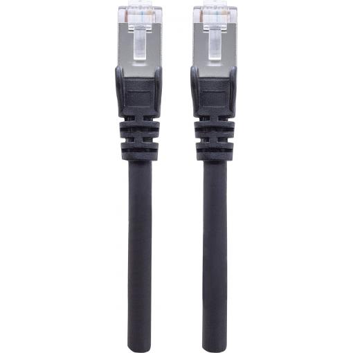 Intellinet 740685 RJ45 síťové kabely, propojovací kabely CAT 6A S/FTP 1.00 m černá fóliové stínění, stínění pletivem, stíněný, bez halogenů 1 ks