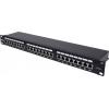 Intellinet 24-Port Cat6a Patchpanel geschirmt 1HE Kabeleinführung 90° abgewinkelt schwarz 24 portů patch panel 483 mm (19) CAT 6A 1 U černá osazený