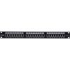 Intellinet 24-Port Cat6a Patchpanel geschirmt 1HE Kabeleinführung 90° abgewinkelt schwarz 24 portů patch panel 483 mm (19) CAT 6A 1 U černá osazený
