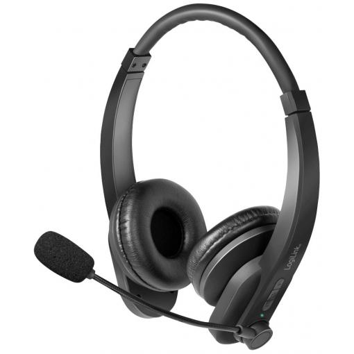 LogiLink BT0060 Headset otevřená (On Ear) Bluetooth® stereo černá Počítače