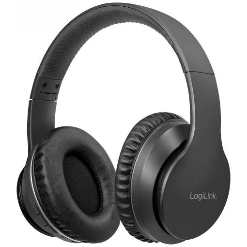 LogiLink BT0053 sluchátka uzavřená (Over Ear) Bluetooth® stereo černá Potlačení hluku