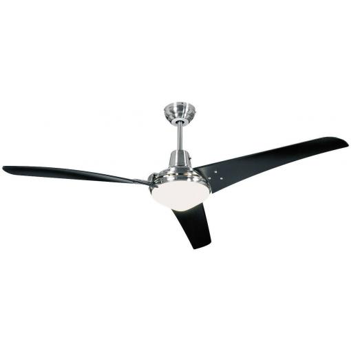 CasaFan Mirage stropní ventilátor 53 W (Ø x v) 142 cm x 395 mm chrom (kartáčovaný) s dálkovým ovládáním, s osvětlením, vhodný i pro zimní provoz