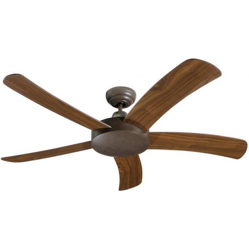 CasaFan Falcetto BA stropní ventilátor (Ø x v) 132 cm x 340 mm Barva listu: ořechová Barva pouzdra: starožitná hnědá