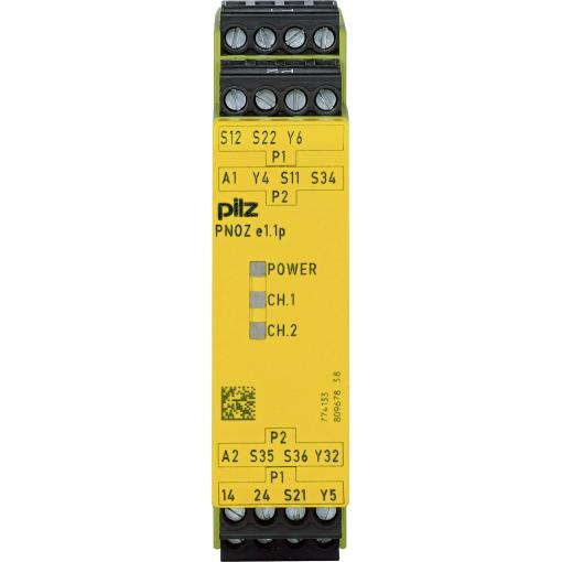 PILZ PNOZ e1.1p 24VDC 2so bezpečnostní relé, 24 V/DC, 2 spínací kontakty, (š x v x h) 22.5 x 94 x 121 mm, 774133, 1 ks